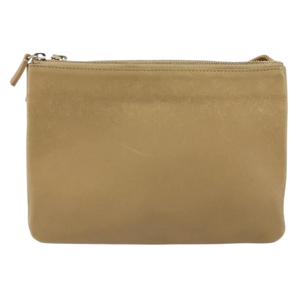 Celine Leather Trio Shoulder Bag Beige